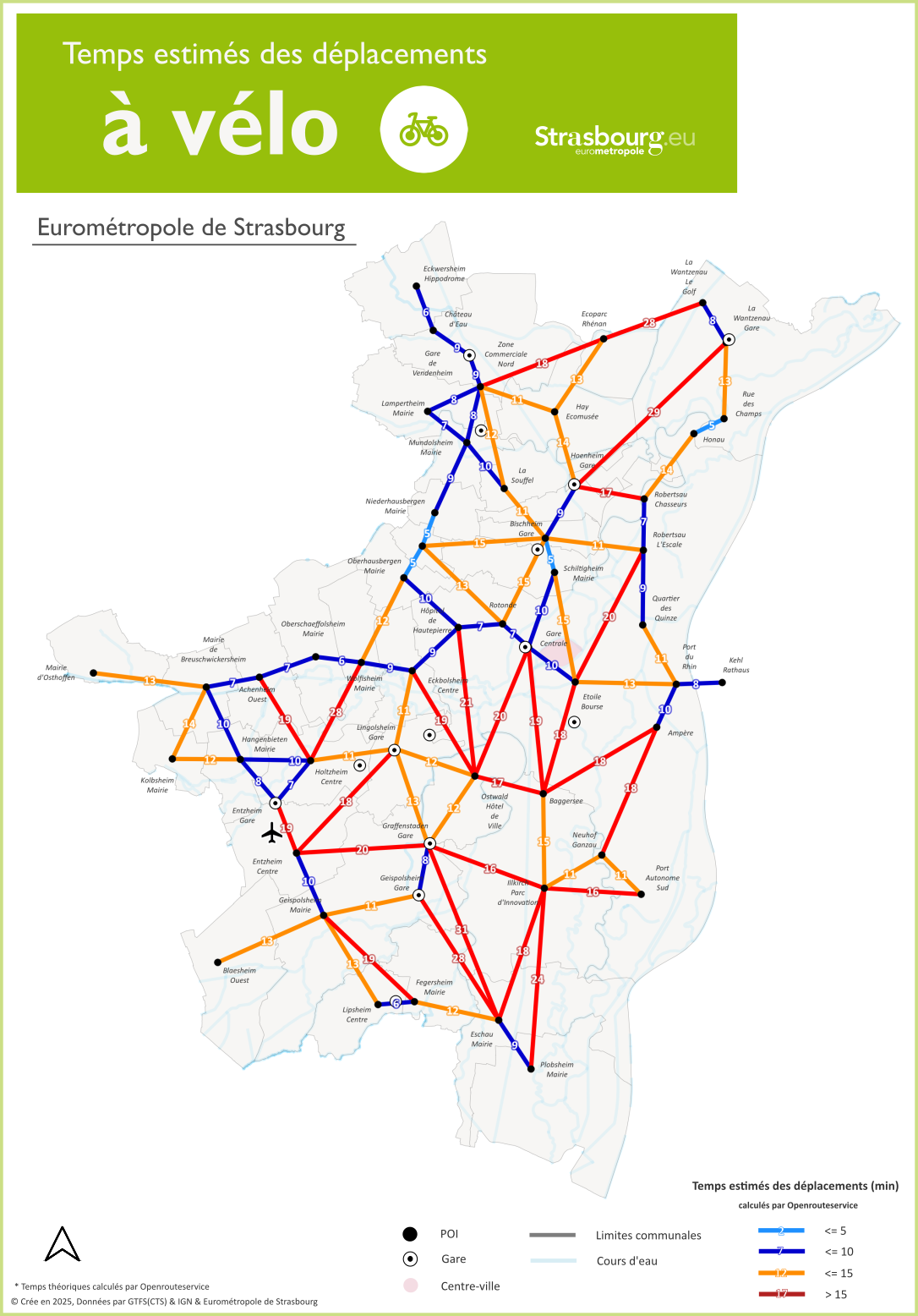 Carte vélo Eurométropole Strasbourg