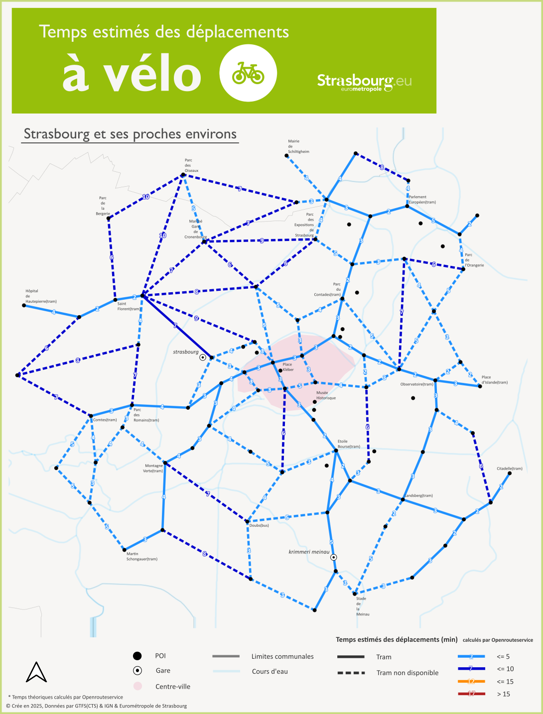 Carte vélo Strasbourg et environs