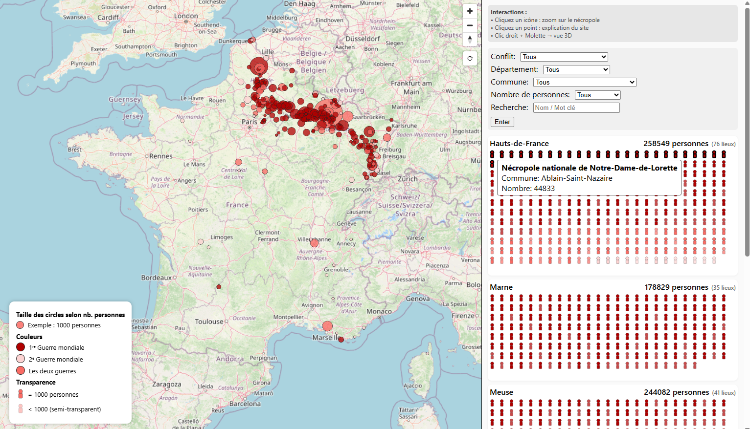 Aperçu des néclopoles en France